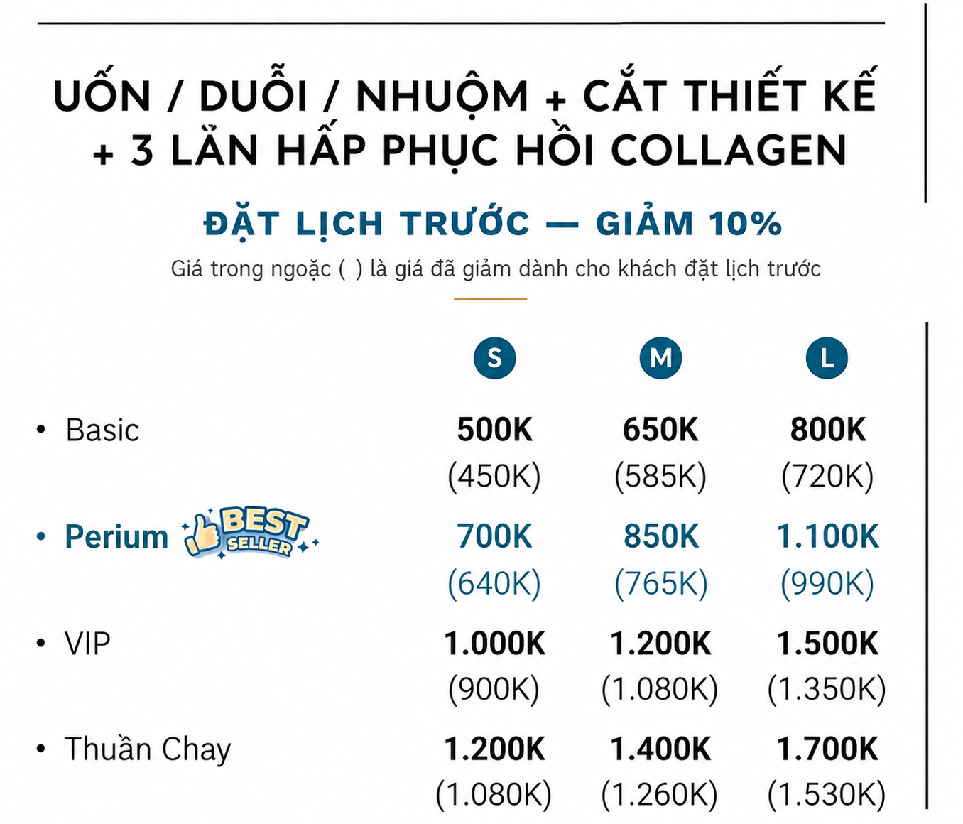 Bảng giá dịch vụ tóc, nail, spa tại NURI Hair STudio 2